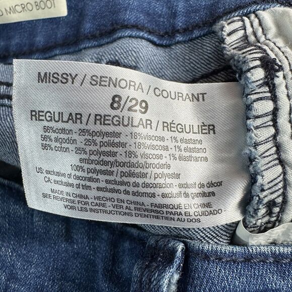 Vintage America Blues MICRO BOOT Cut Size 8 Mid Rise Jeans Denim Pants 29x32 - Picture 14 of 14